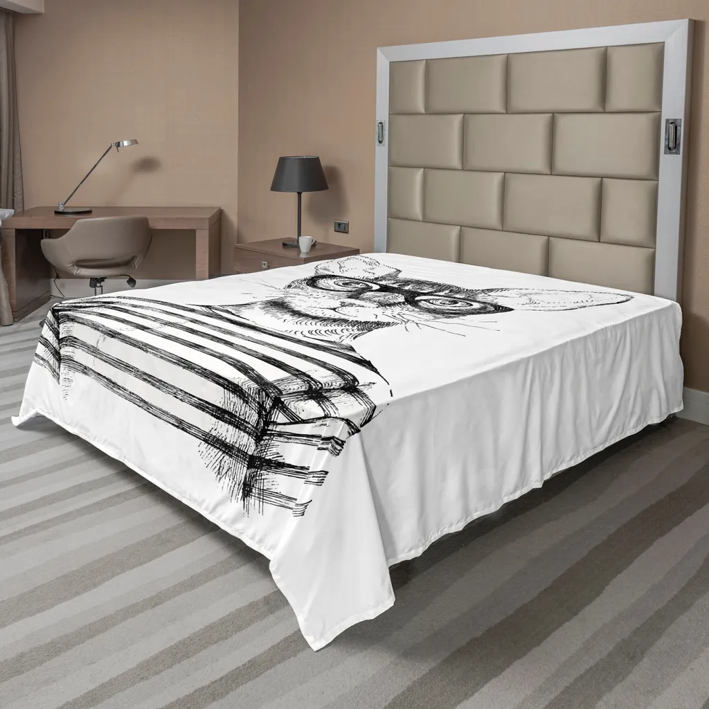 Drap de Lit XL pour Décoration Chambre au Style Libre d'Esprit Chat