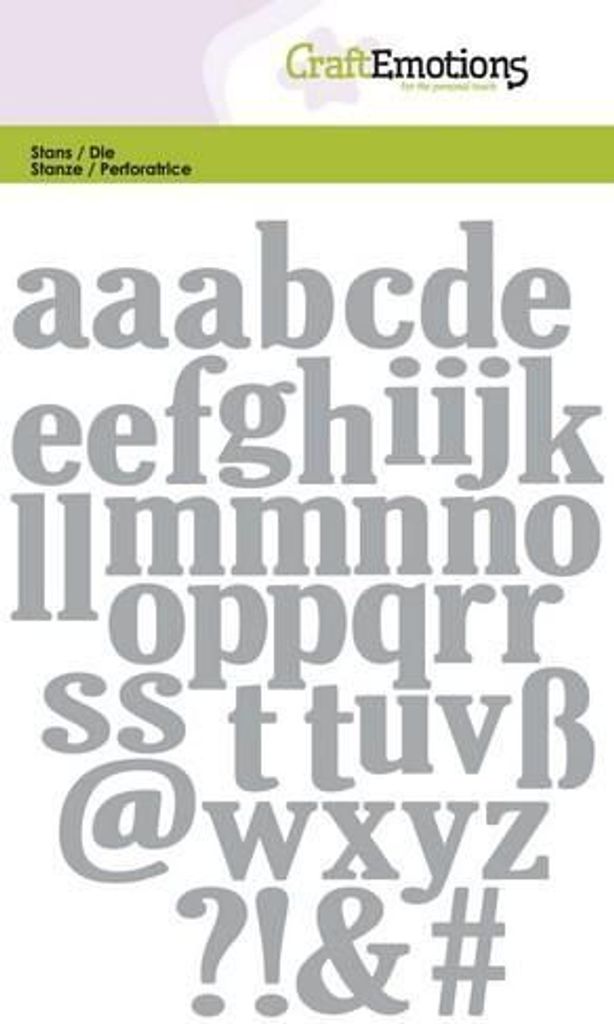 CraftEmotions Stanz- und Prägeschablone - Kleinbuchstaben