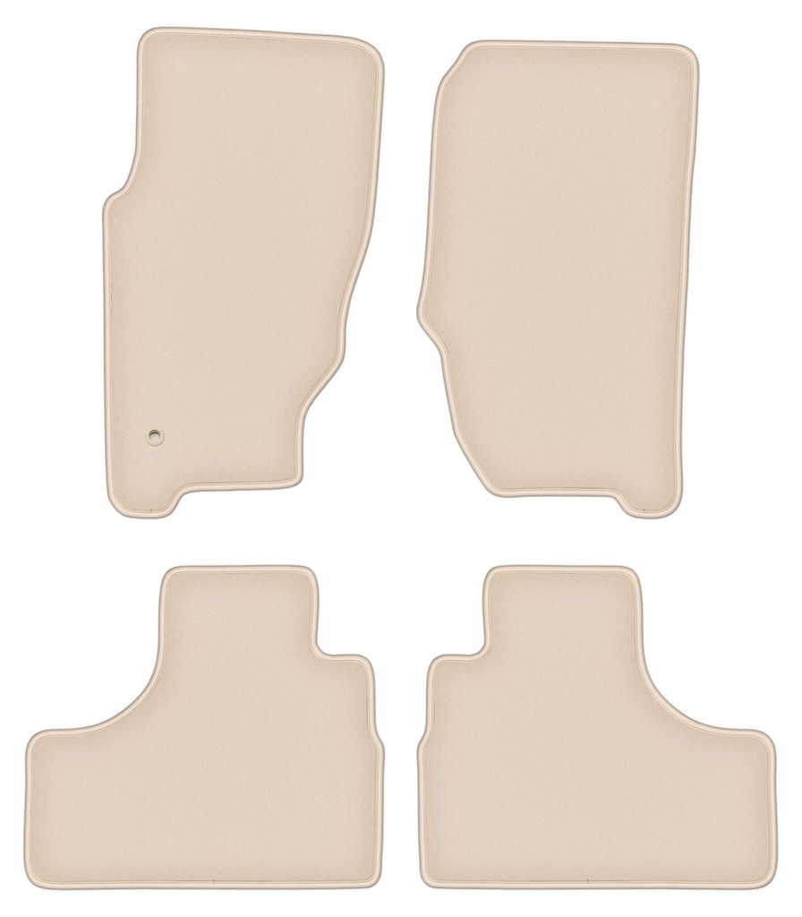 DURBAN Beige Velours-Fußmatten-Set für Jeep Cherokee Liberty KJ Geländewagen (2002-2007)