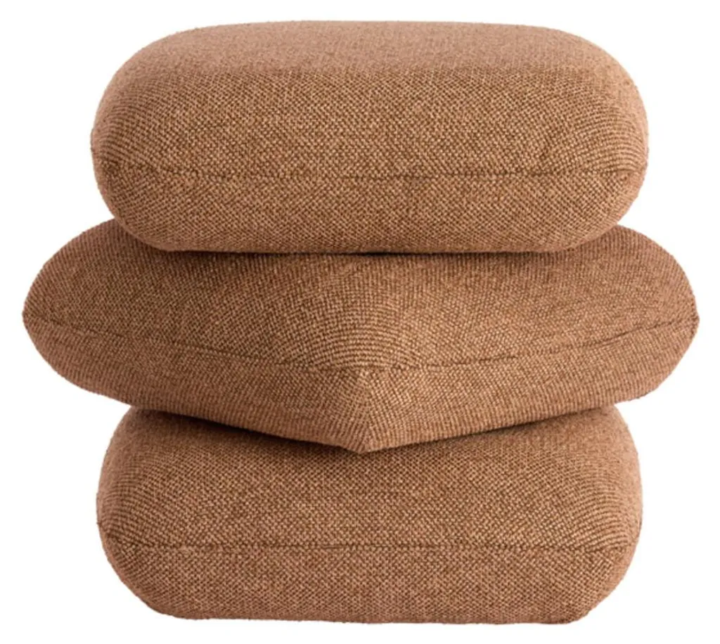 Pouffe Laurie Light & Living bois marron foncé 44,5x44,5 cm décor chic