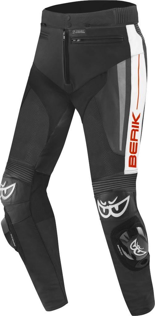 Berik Kendo Motorrad Lederhose, schwarz/weiß/rot, 54 Produktbild 