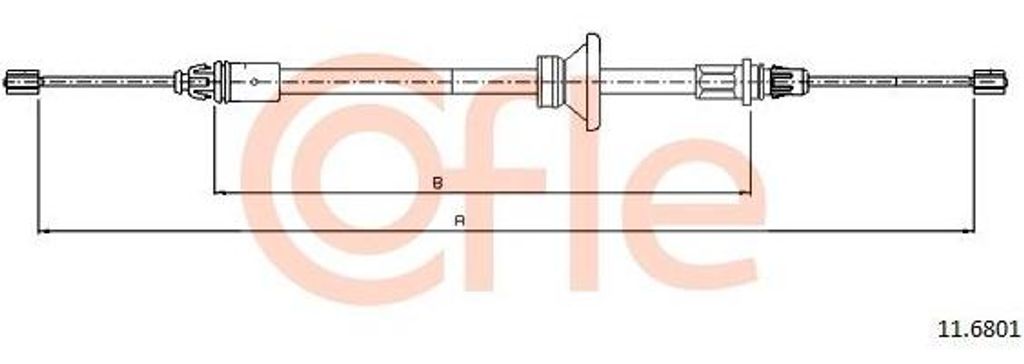 COFLE 11.6801 Seilzug, Handbremse OE 3640200QAB kompatibel mit Trafic, Vivaro, Primastar