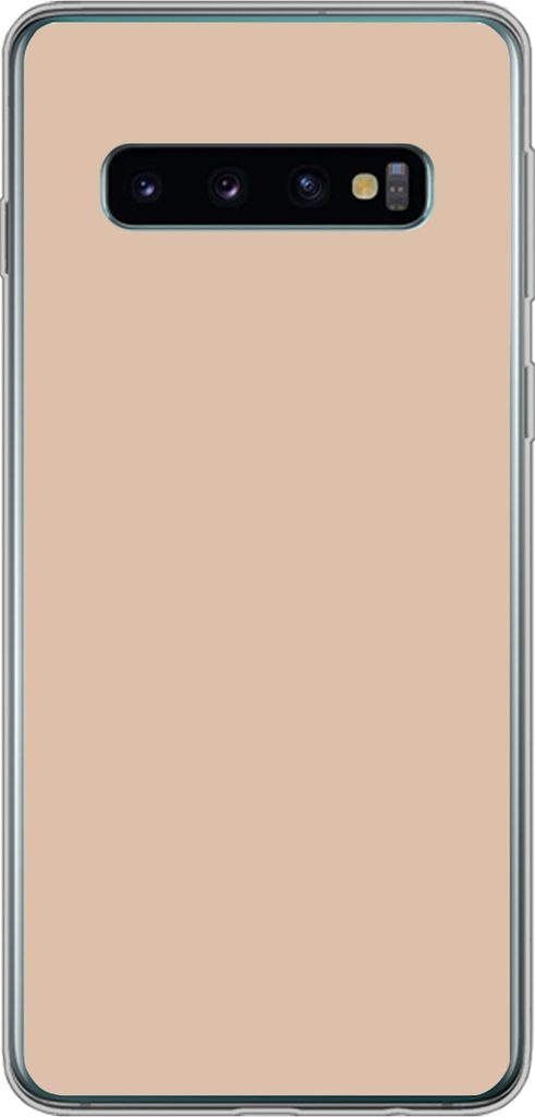 MuchoWow Handyhülle Schutzhülle Hülle für Telefoonhoesje Samsung Galaxy S10 Beige - Farben - Unifarben Silikon Softcase Handy Hülle - Handyt...