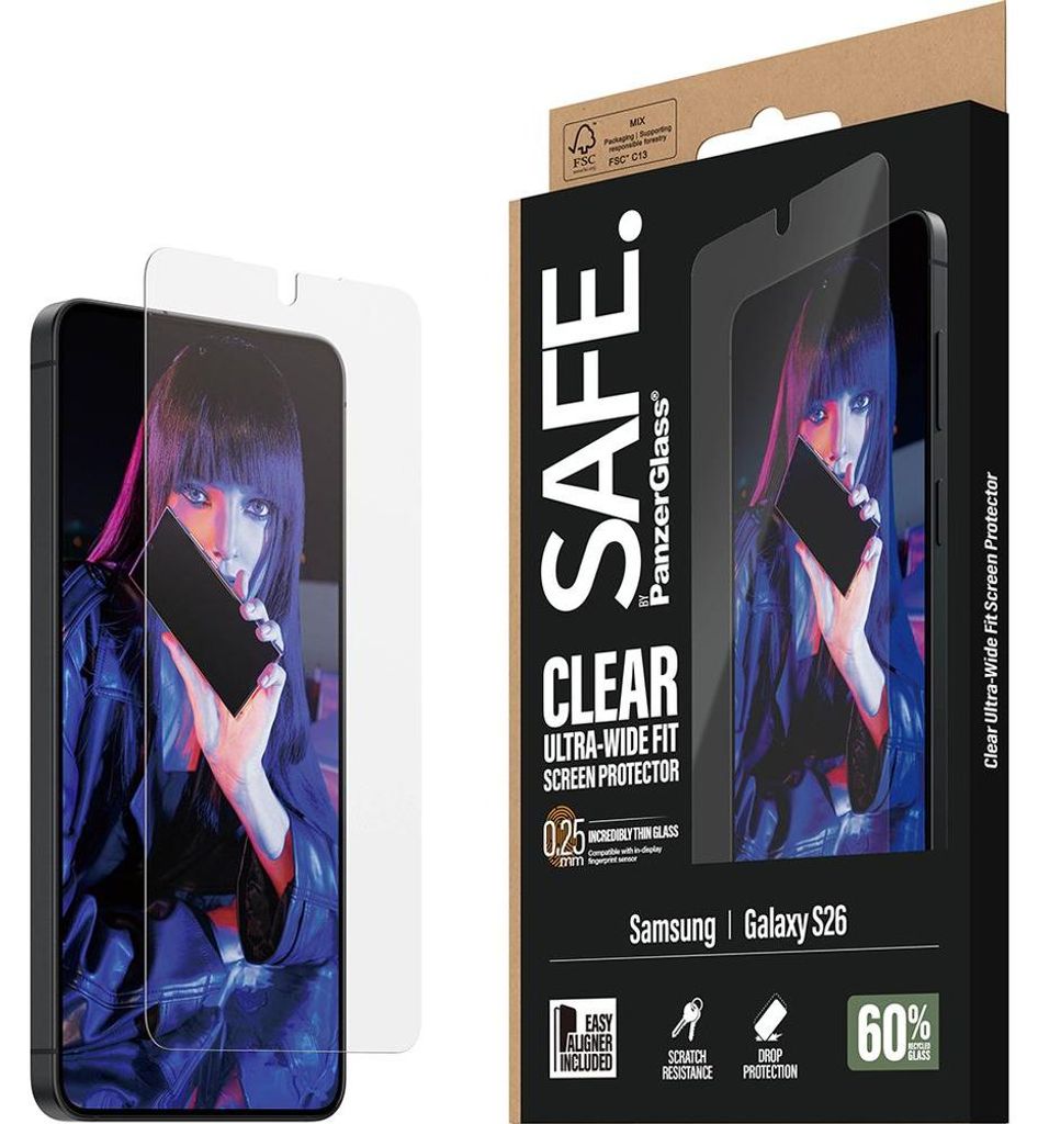 SAFE by PanzerGlass Ultra-Wide-Fit Samsung Galaxy S26 Panzerglas Gehärtetes Glas Displayschutz - Hüllenfreundlich