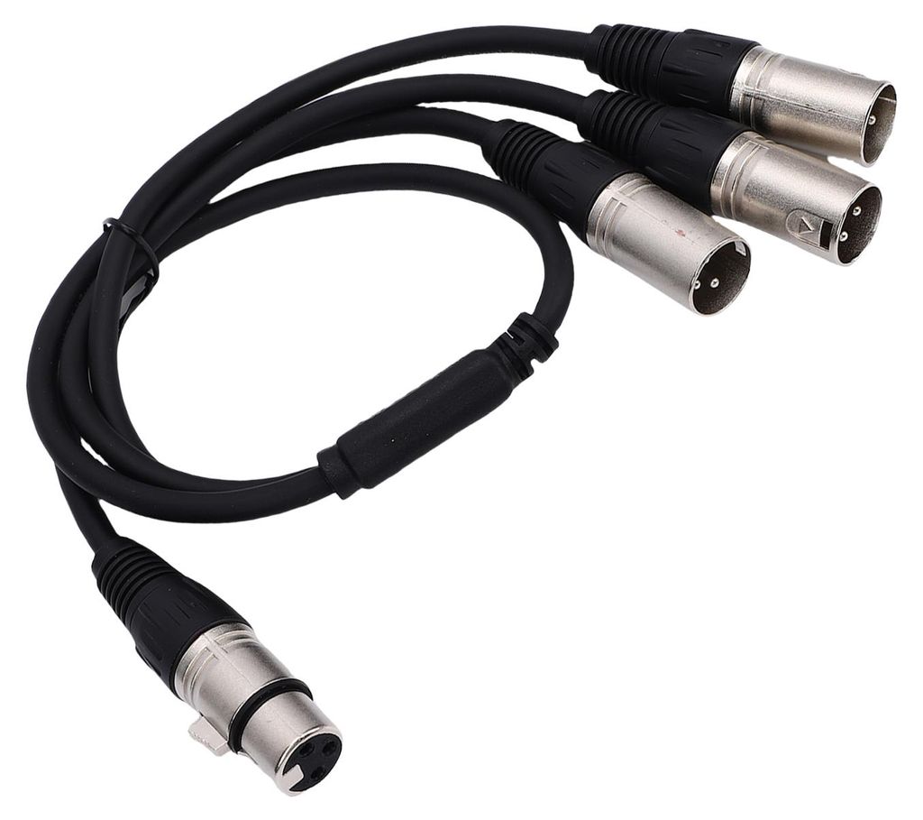 3-poliges XLR-Buchsen-zu-3-poliges-Stecker-Y-Verteilerkabel, 2 Fuß, symmetrisches 3-Wege-XLR-Verteilerkabel für Mischpult und Mikrofon