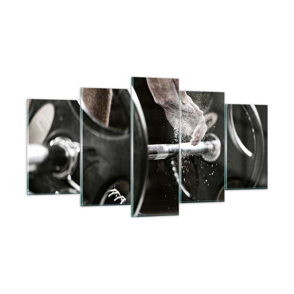 Bilder auf glas - Sport athlet anheben fitness - 160x85cm - Glasbilder - Wandbilder - Kunstdruck - zum Aufhängen bereit - Wanddekoration aus Glas ...