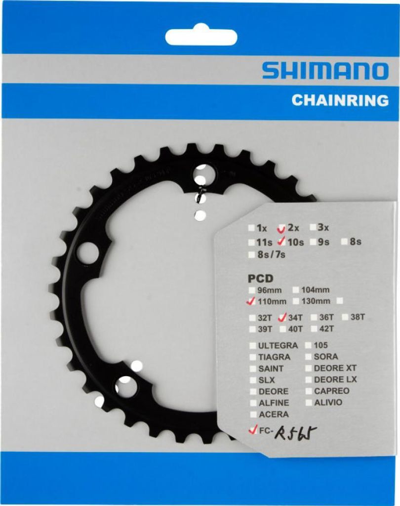 SHIMANO FC-R565 34 denti, nera - trasmissione precisa per Immagine del prodotto 