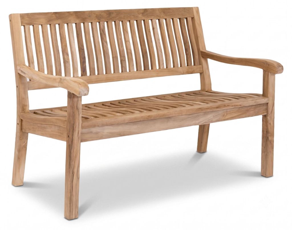 LEX "Kingsbury" Sitzbank aus Teakholz, mit Armlehne, 150 cm Produktbild 