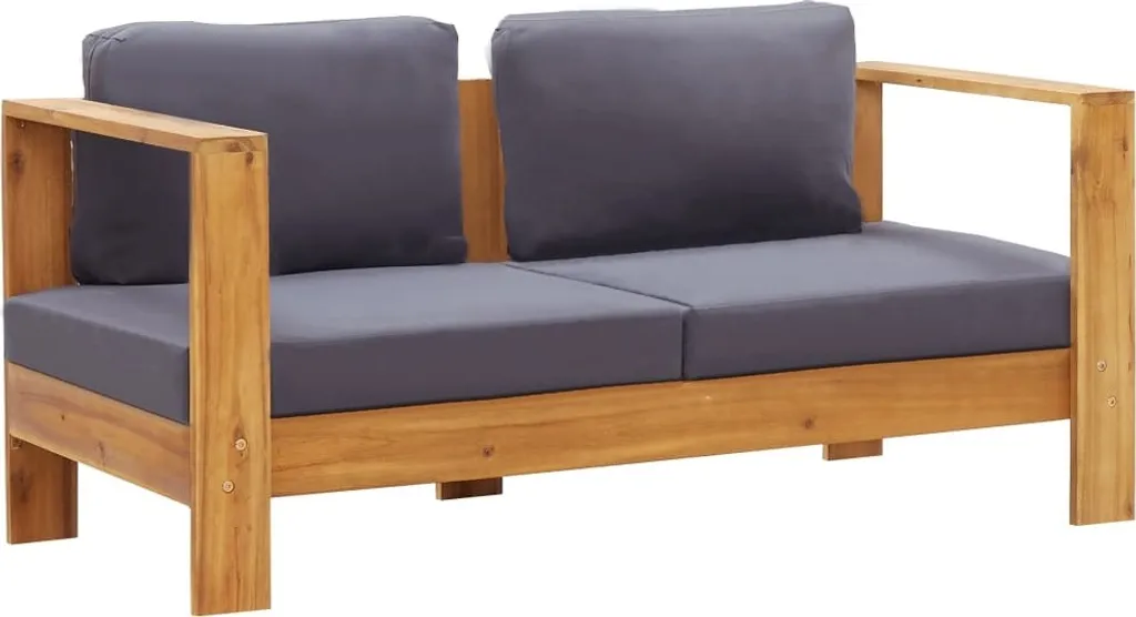 Banc de jardin 140 cm en acacia gris idéal pour balcon et terrasse