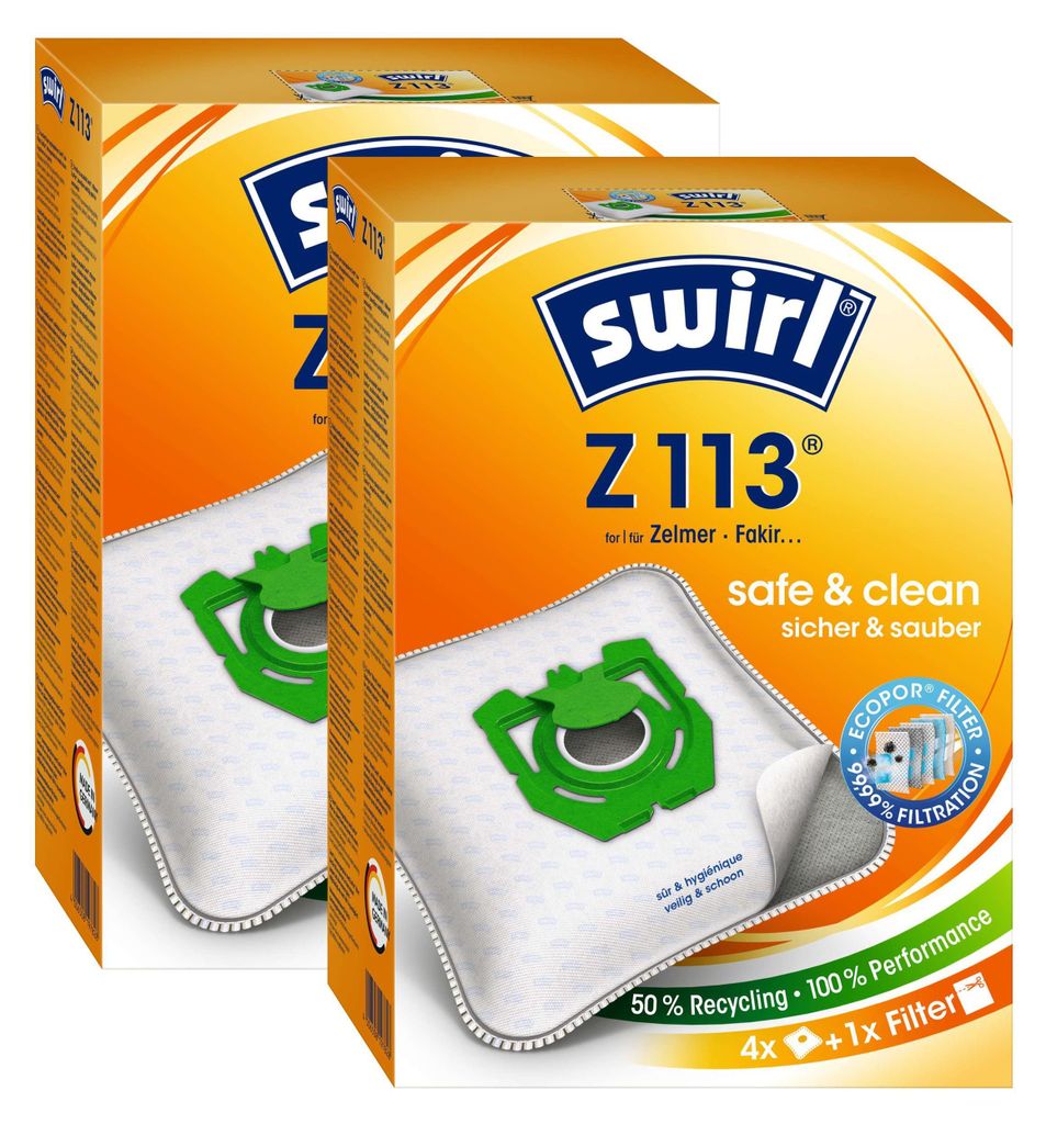 2 x Swirl Z 113 MP Plus AirSpace Staubsaugerbeutel Staubbeutel Microvlies