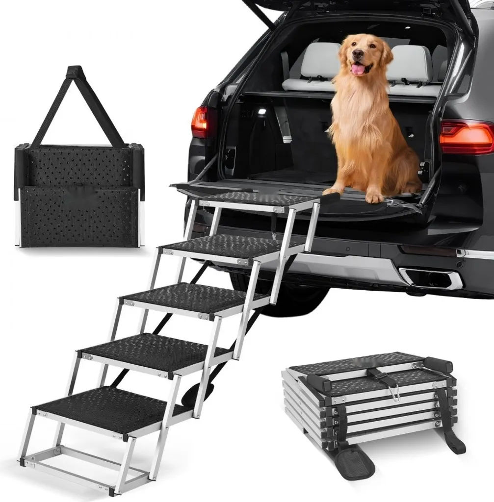 Rampa per Cani 68kg Auto - Scala 5 Gradini in Alluminio Professionale