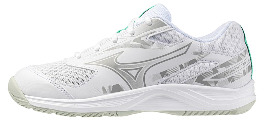 Mizuno STEALTH STAR 3 Jr. - Kinder Handballschuh - White/Black/Frozen Emerald White/Black/Frozen Emerald 36,5