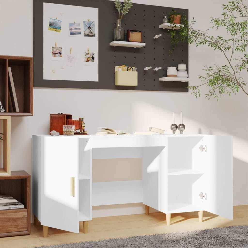 "Winter Sale" Kommoden - Weiß Schreibtisch Weiß 140x50x75cm Holzwerkstoff DE4322178