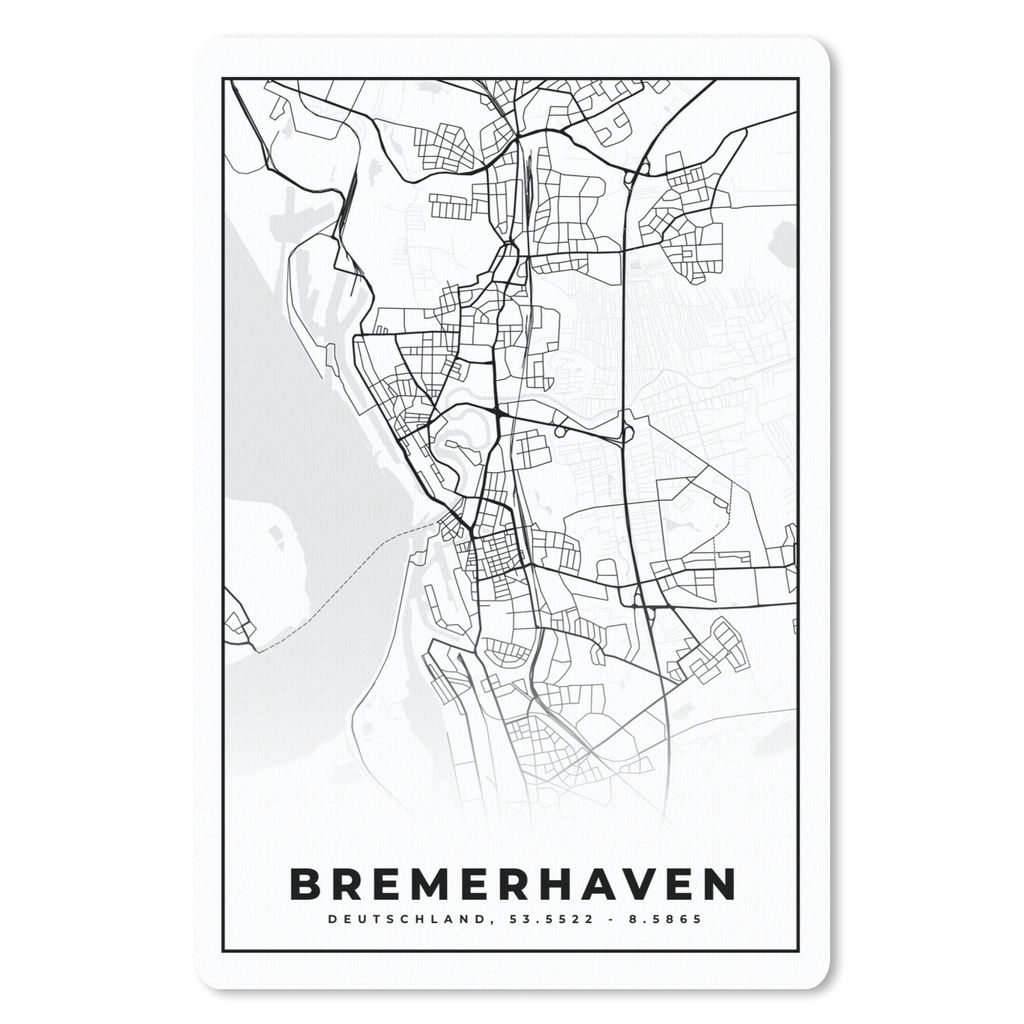 MuchoWow Mauspad Mousepad Bremerhaven - Karte - Stadtplan 40x60 cm - Mousepads - Maus Mat - Pad - Mausunterlage - Schreibtisch Accesoire
