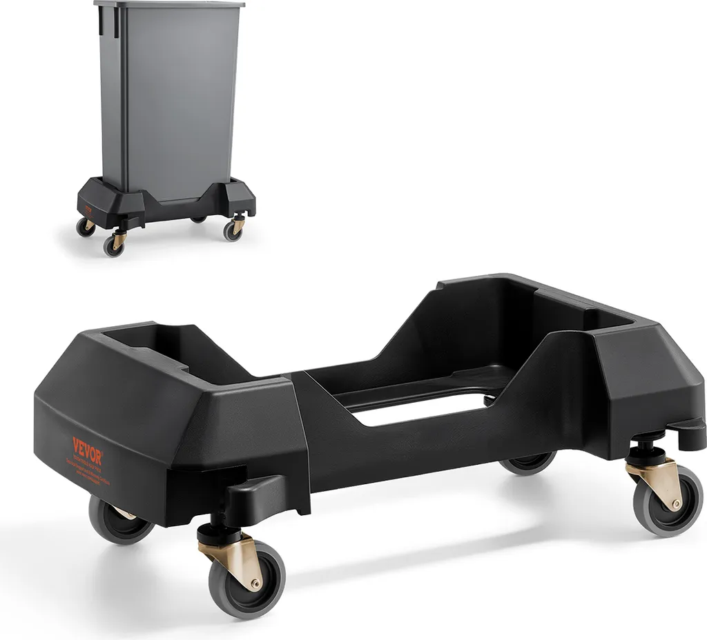 Chariot à déchets en plastique robuste charge 90 kg à roues pivotantes