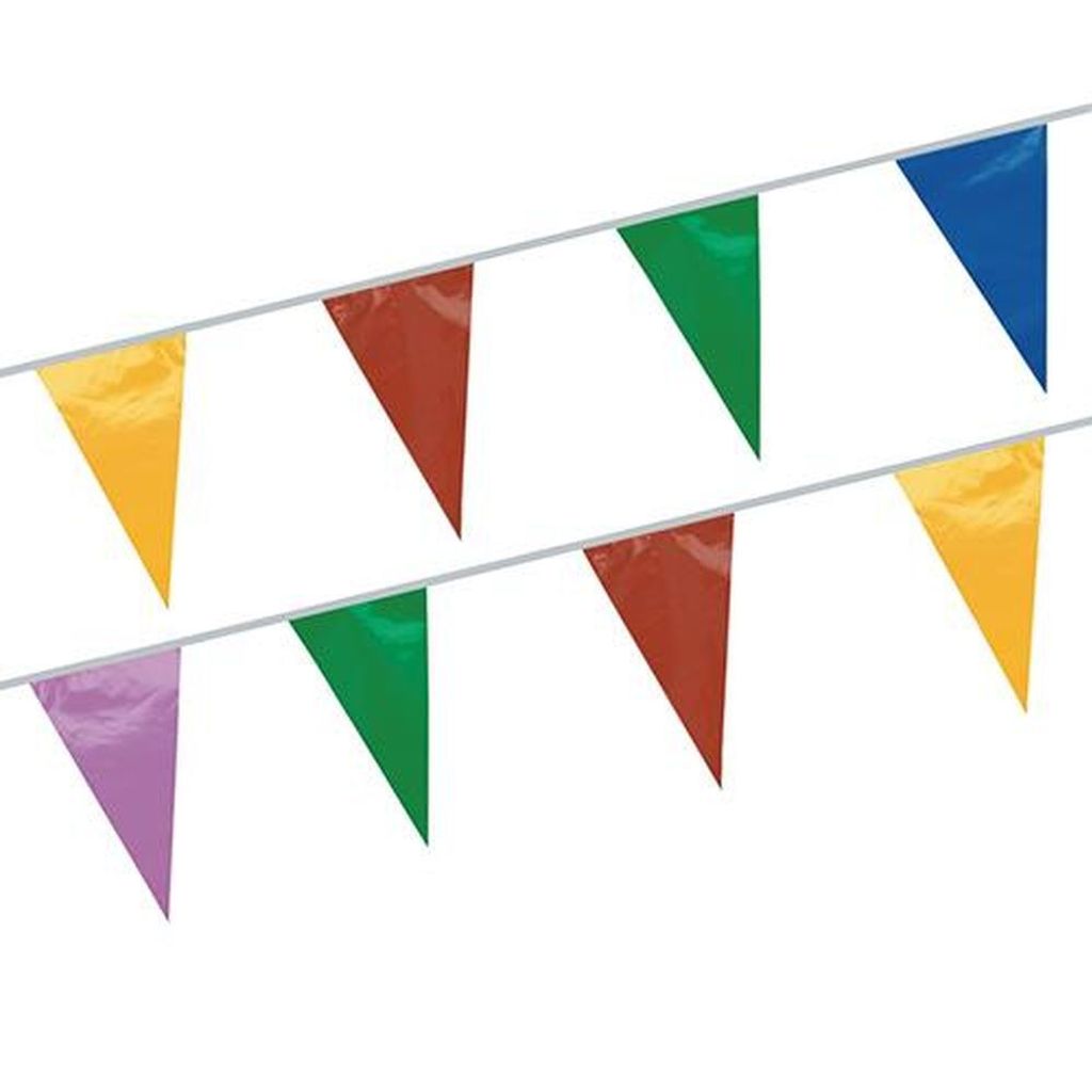 Papstar Bunte Wimpelkette, Folie 20 m farbig wetterfest, 5 Stück
