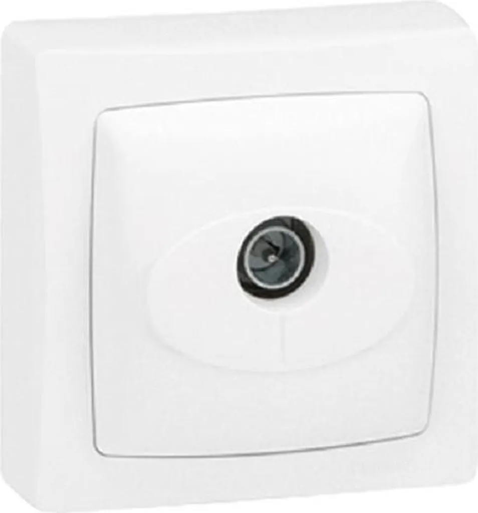 ASL Prise TV Simple en Saillie Blanc Épuré pour Câble Coaxial