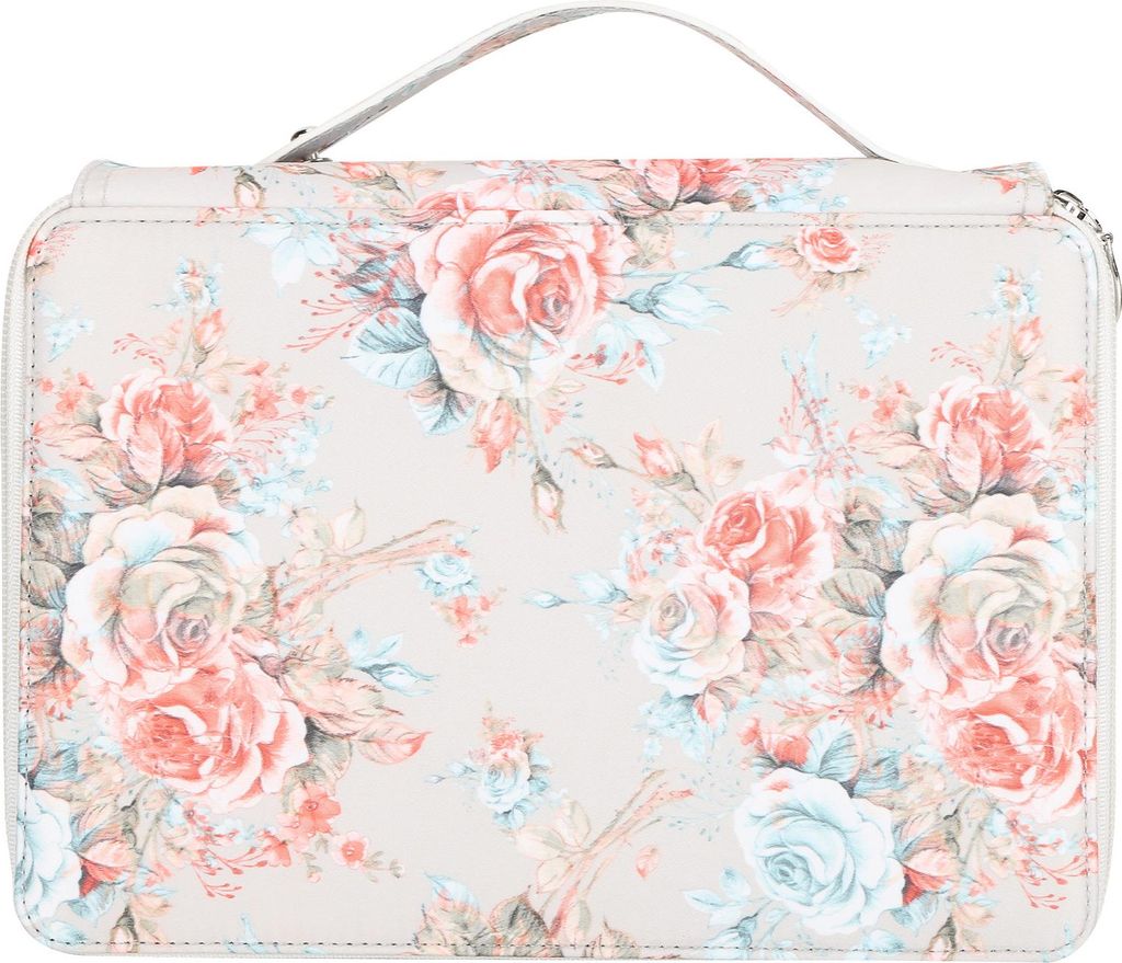 Bleistiftfall 200 Slots Rose bedruckt 4 -layerer Zipper -Stifthalter Stationerie Aufbewahrungstasche