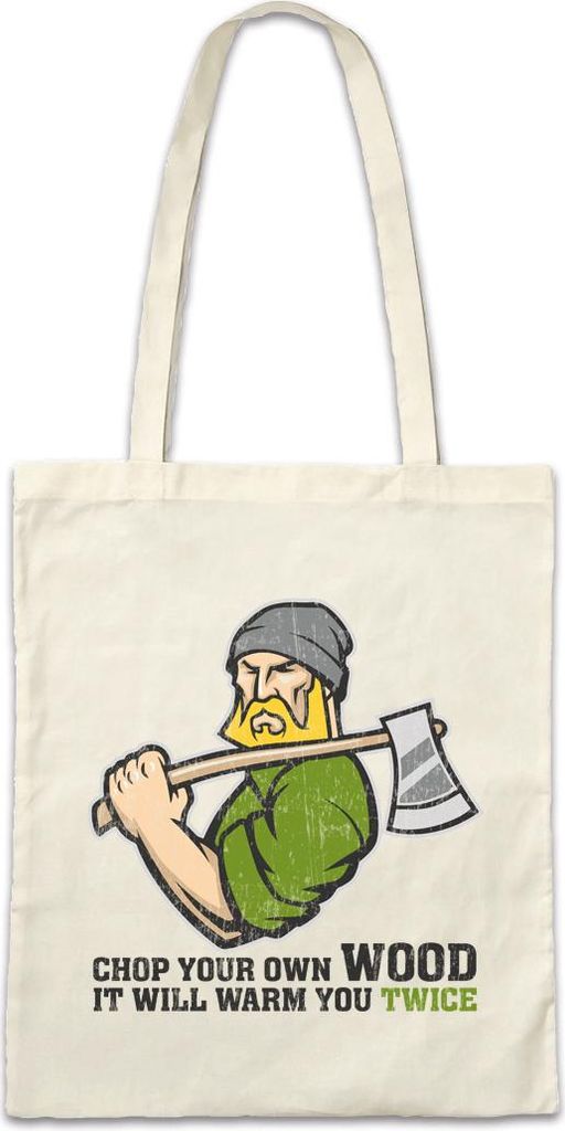 Urban Backwoods Chop Your Own Wood, Stofftasche, Farbe: Beige