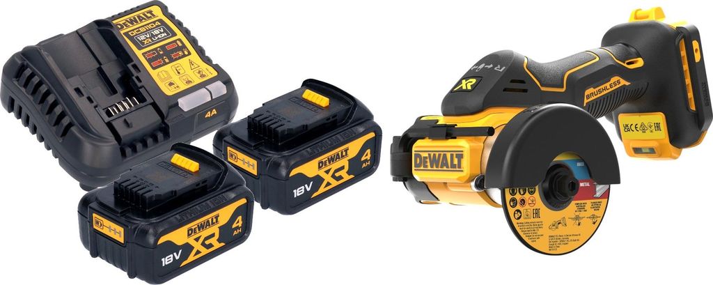 DeWalt DCS 438 M2 Akku Multimaterialschneider 18 V 76 mm Brushless + 2x Akku 4,0 Ah + Ladegerät
