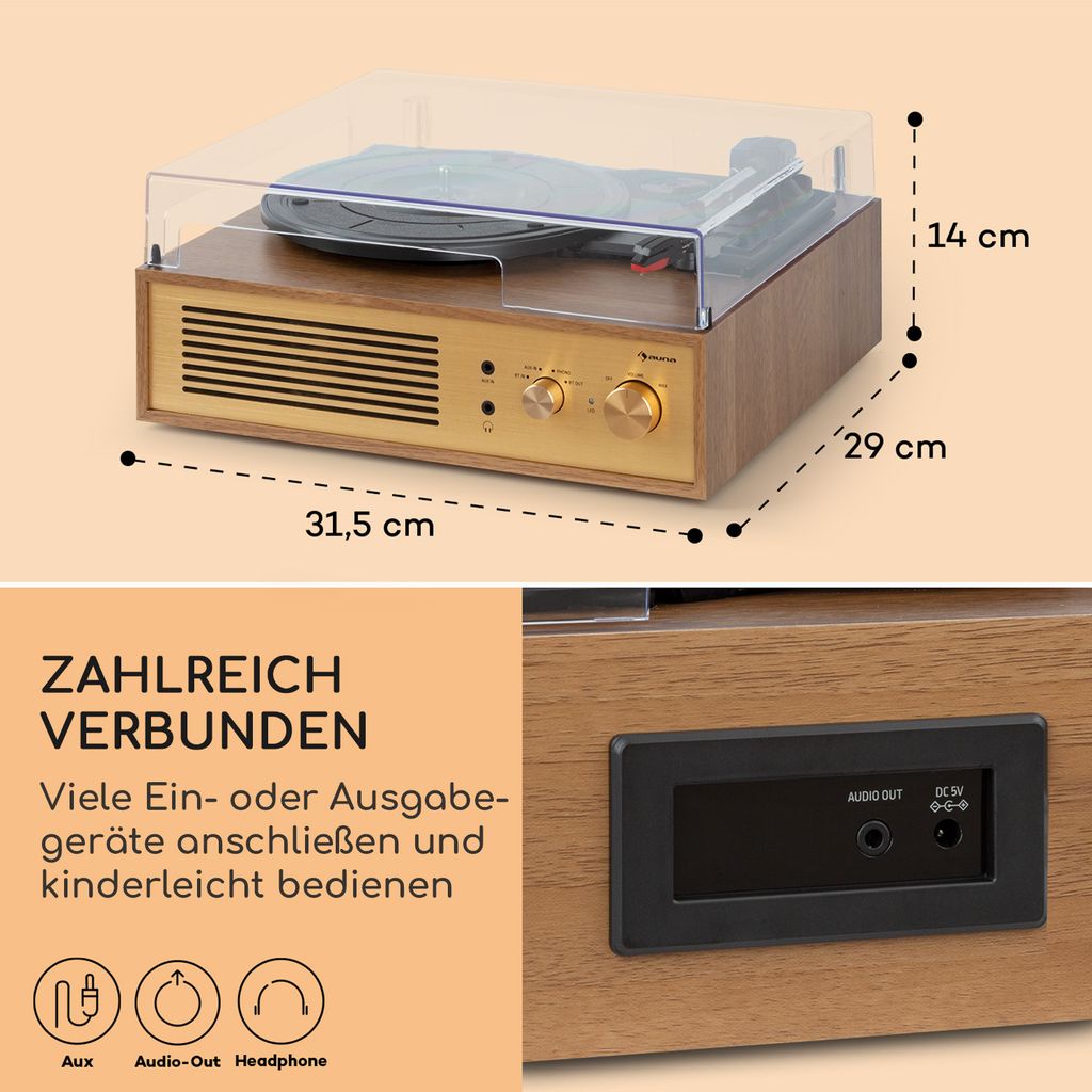 Auna Plattenspieler Für Schallplatten, Plattenspie Produktbild-Vorschau 8