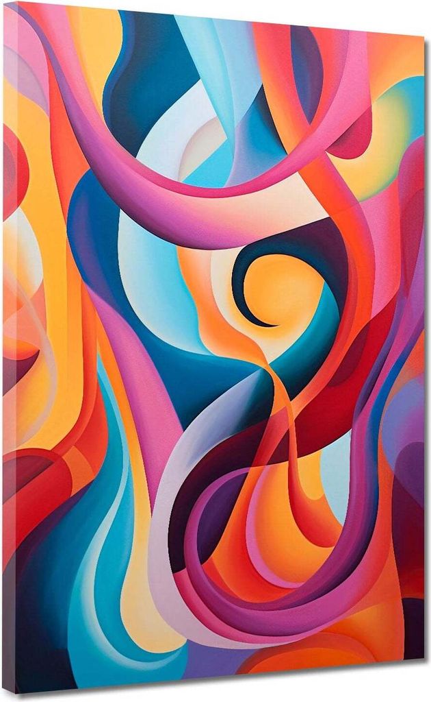 Colour Lines modern abstrakt Leinwandbild Wandbild Kunstdruck XL Wanddeko: 30x40x2cm