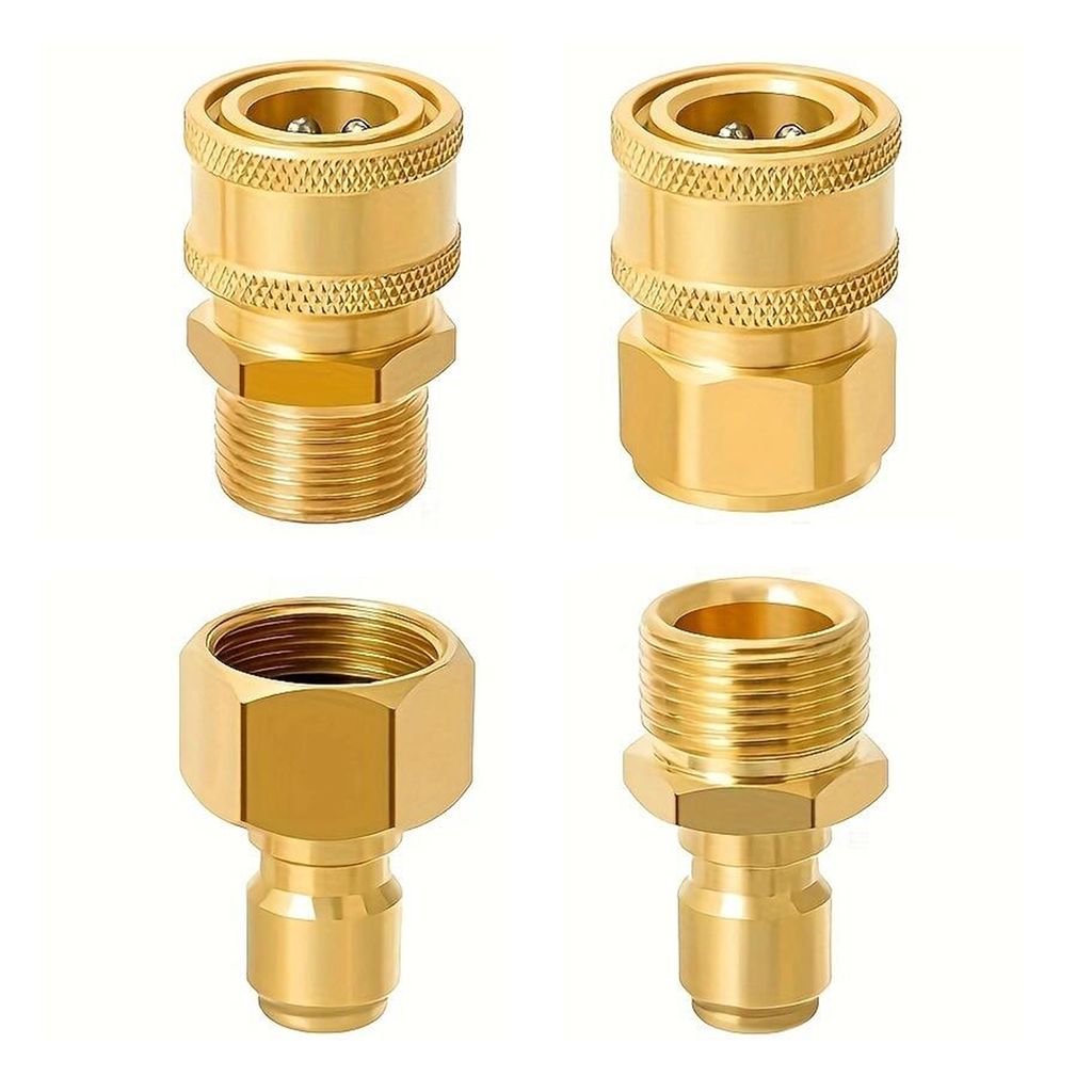 4-teiliges Schnellkupplungs-Set aus Messing – M22 15mm auf 3/8 Zoll für Hochdruckreiniger