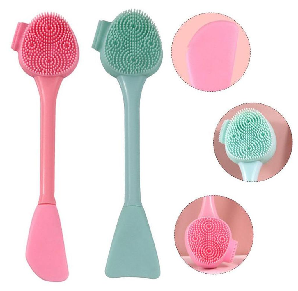 2er Set Silikon Gesichtsbürste Maskenpinsel, hygienischer Kosmetikpinsel zum Auftragen von Gesichtsmasken, weich & leicht zu reinigen