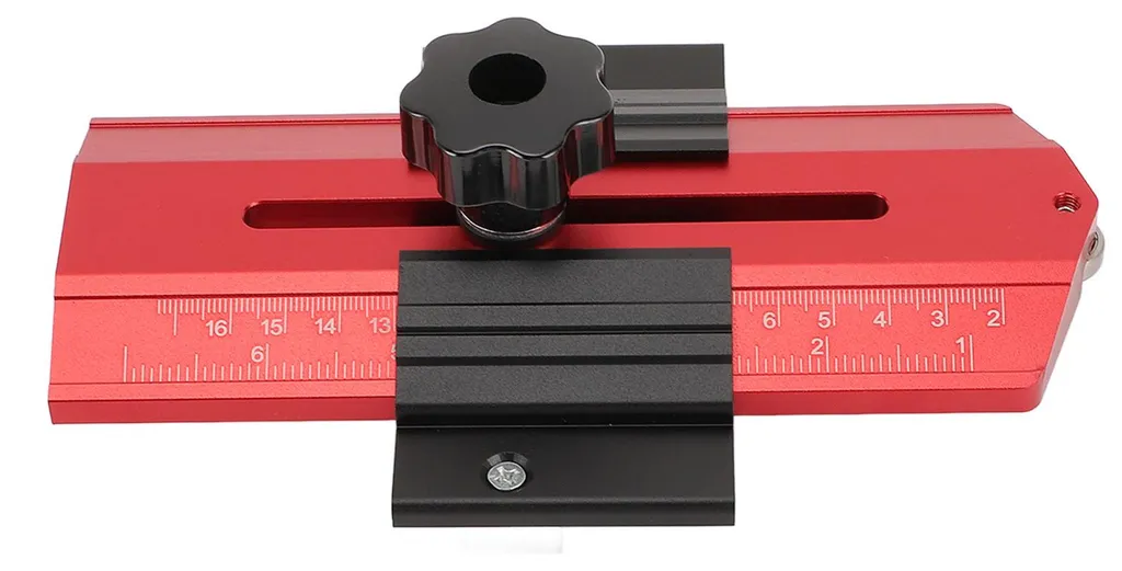 Garde-ligne de précision rouge en inox pour scies à ruban et toupies