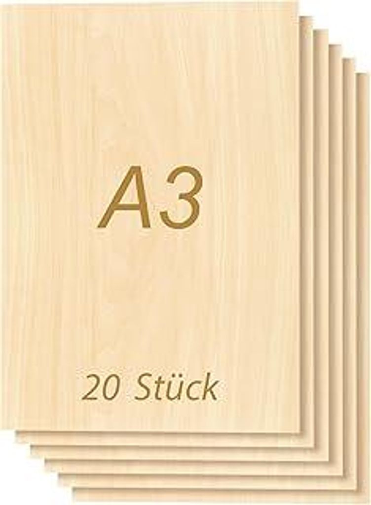 Tocome 20 kusů překližky A3 z lípy 420 x 297 x 3 mm Obrázek produktu 