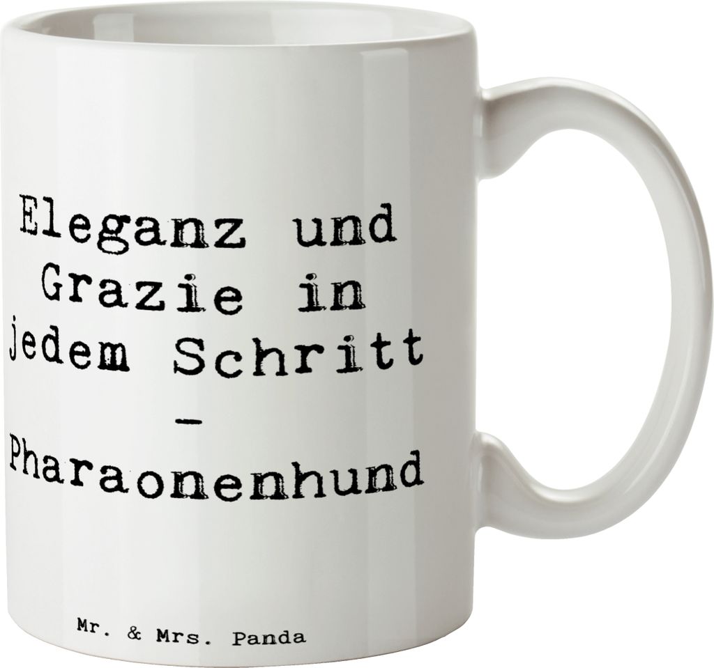 Mr. & Mrs. Panda Kaffeetasse Spruch Eleganter Pharaonenhund - Weiß - Geschenk, Pott, Becher, schöne tasse, anmutig, Hunderasse, Kaffeebecher, Gra...