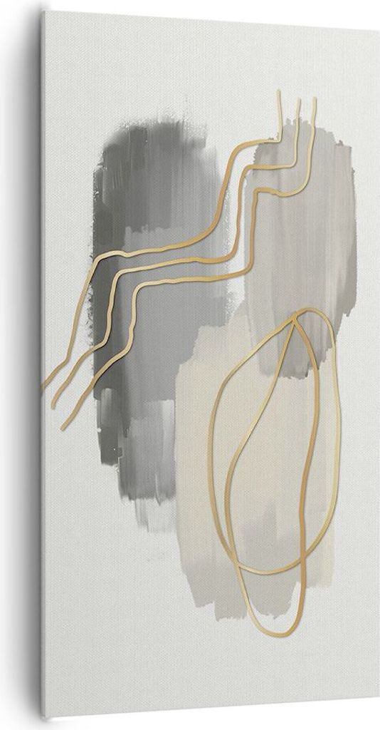 Bild auf Leinwand - Leinwandbild - Einteilig - Abstraktion Stück Gold - 65x120cm - Wand Bild - Wanddeko - Wandbilder - Leinwanddruck - Bilder - Wa...