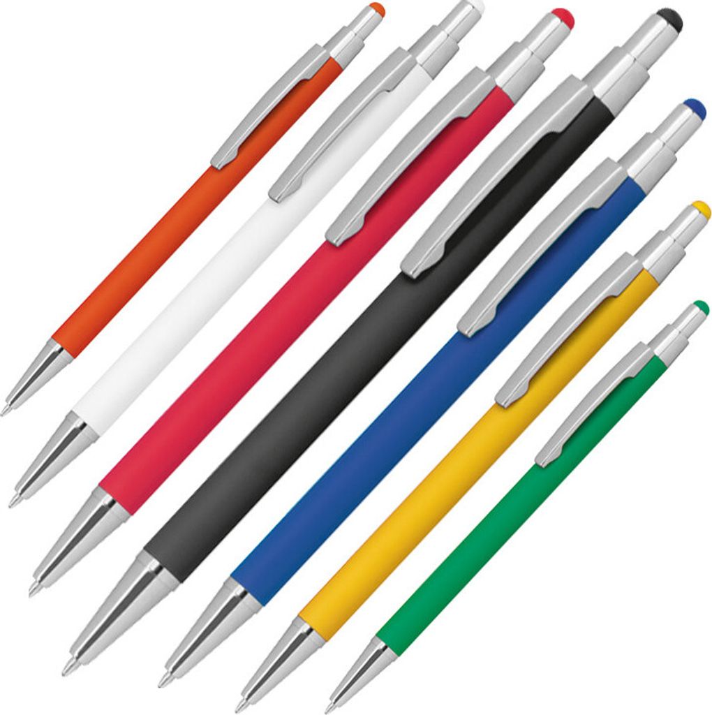 7 Touchpen Kugelschreiber aus Metall / gummiert / 7 Produktbild 