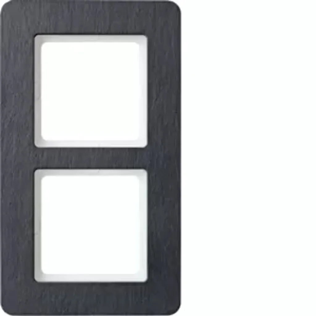 Cadre 2 gang noir en ardoise naturelle 10126030 - Finition premium design