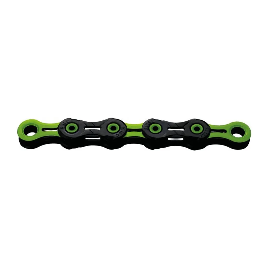 Chaîne KMC DLC11 11 vitesses pour transmission de vélo route noir et vert