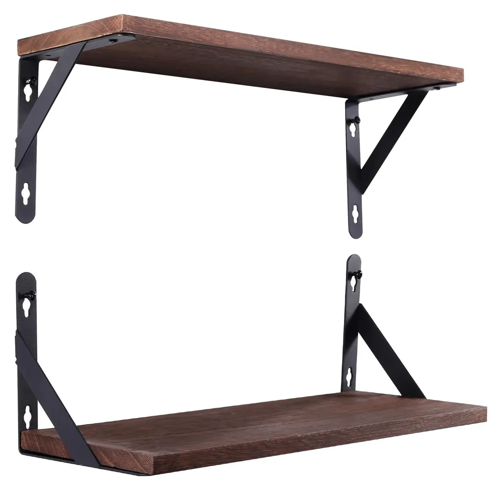 Étagère murale bois lot de 2 : gagnez de la place et décorez vos murs vides
