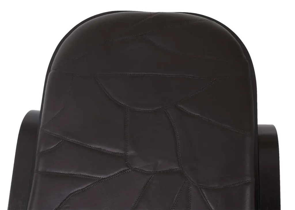 Fauteuil basculant bois massif noyer avec assise cuir patchwork M41 - 5