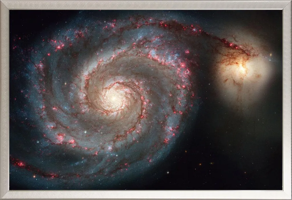 Quadro Galassia Whirlpool NASA Cornice Alluminio Argento - Spazio e Universo
