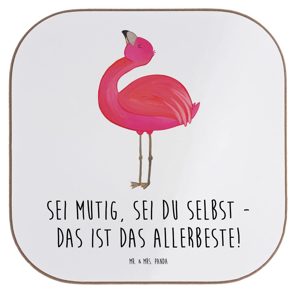 Mr. & Mrs. Panda Untersetzer für Gläser Mutig zu sich selbst stehen - Weiß - Geschenk, Inspirierende Zitate, Selbstvertrauen, Flaschenuntersetze...