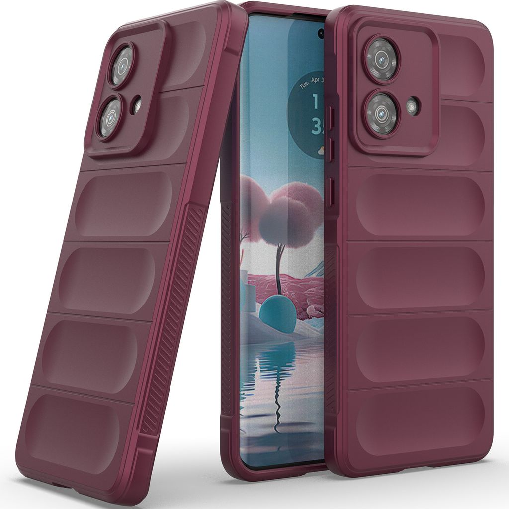 Handyhülle für Motorola Edge 40 Neo Weich TPU Silikon Stossfest Anti-rutsch Hülle bordeaux