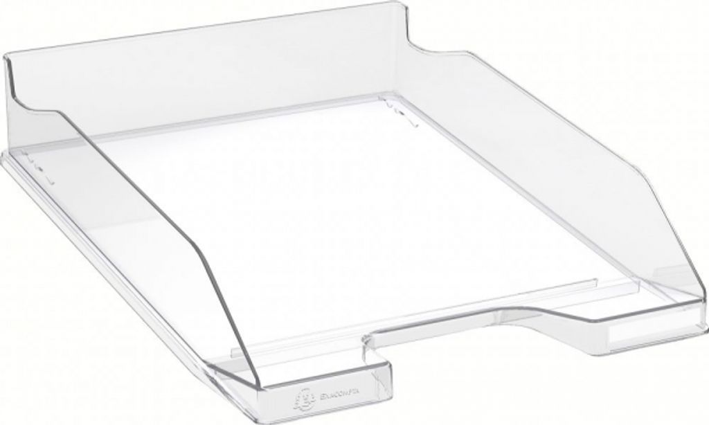 Exacompta 113223D Premium Briefablage Combo Midi DIN A4. Idealer Briefkorb für Ihre Organisation. Robuster und stapelbarer Ablagekorb Glasklar glossy
