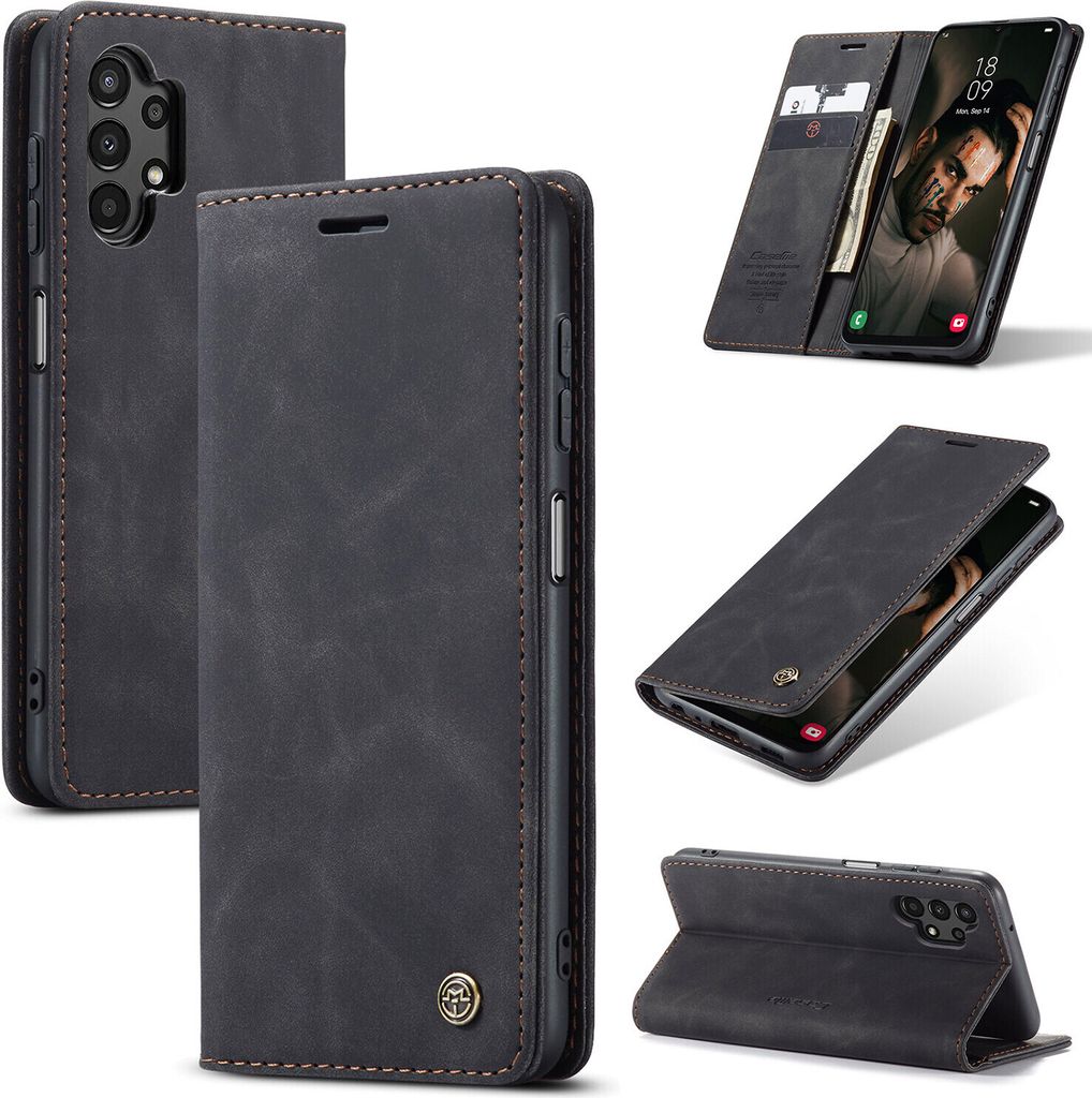 Galaxy A13 4G Hülle, Retro Kunstledertasche mit Produktbild 
