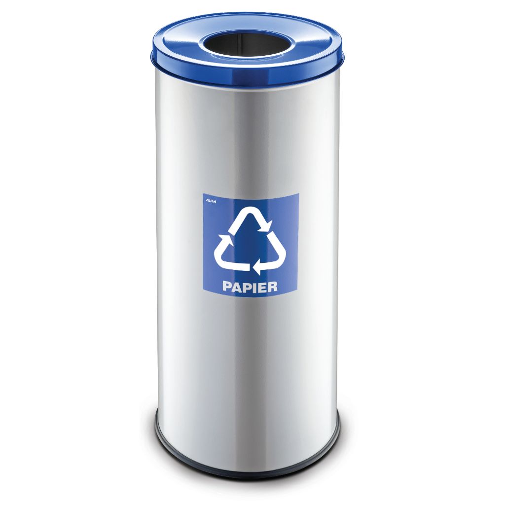 Alda Metall-Müll-Eimer Altpapier Abfall-Trennung 45 L Mülltonne 651C