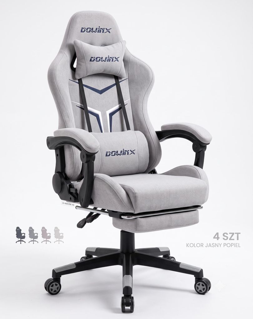 Silla de juego ergonómica Dowinx con reposapiés y masaje Imagen del producto 