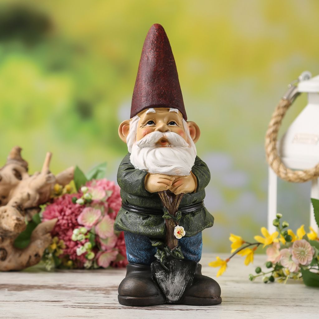 Gartenzwerg DAVID - Zwerg mit Spaten - Dekofigur - Produktbild 