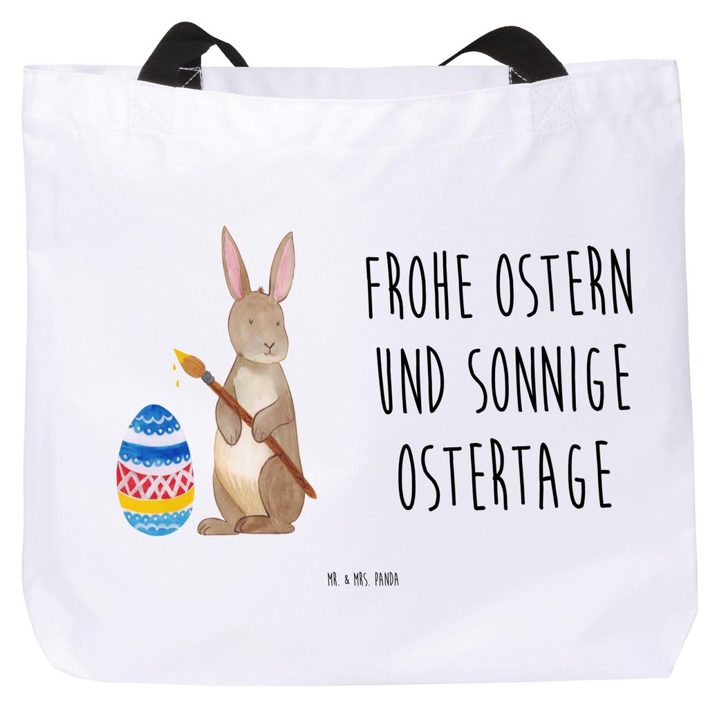 Mr. & Mrs. Panda Shopper Hase Eier Malen - Weiß - Geschenk, Ostergrüße, Frohe Ostern, Kaninchen, Büchertasche, Laptoptasche, Strandtasche, Eink...