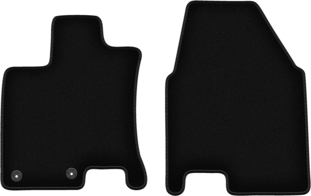Wielganizator Velours-Autoteppiche vorne – passend für Nisan Qashqai +2 (Crossover, Bj. 2008-2013) – schwarz, passgenau, mit Befestigungen set...