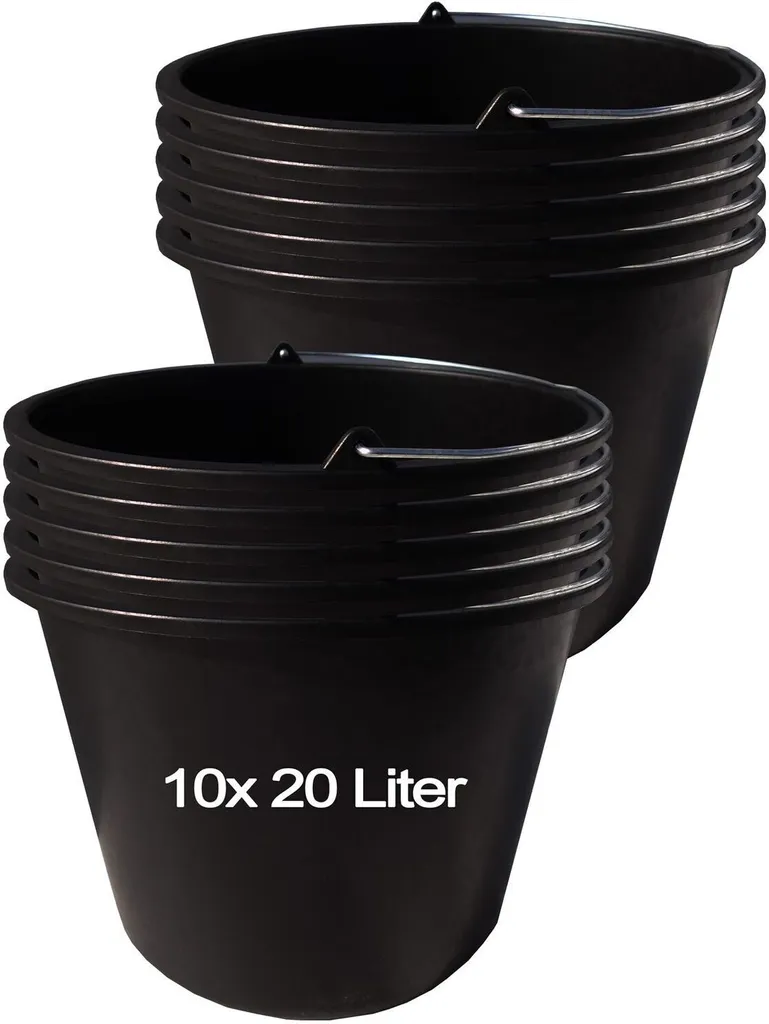 Seau de chantier incassable 20L lot de 10 pour transport de charges