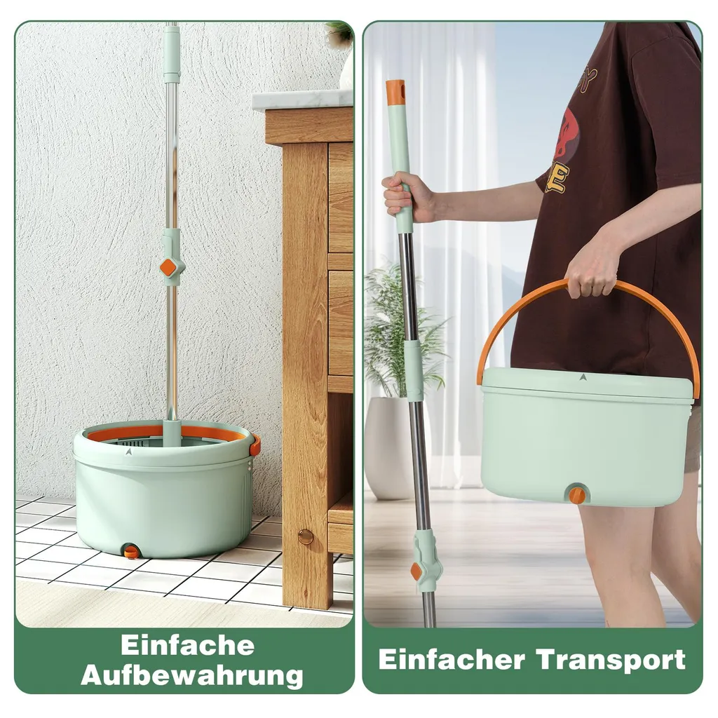 Mop Ecologico COSTWAY 4L - Risparmio Acqua e Pulizia Profonda Pavimenti - 8