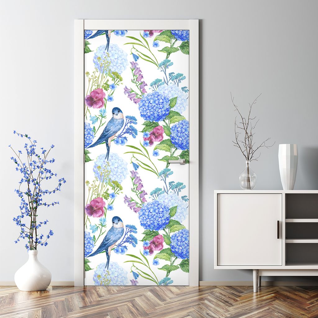 Dekorative Abnehmbarer Wandsticker Tapete Türtapete selbstklebend Aquarell Pandas 70 x 200 cm